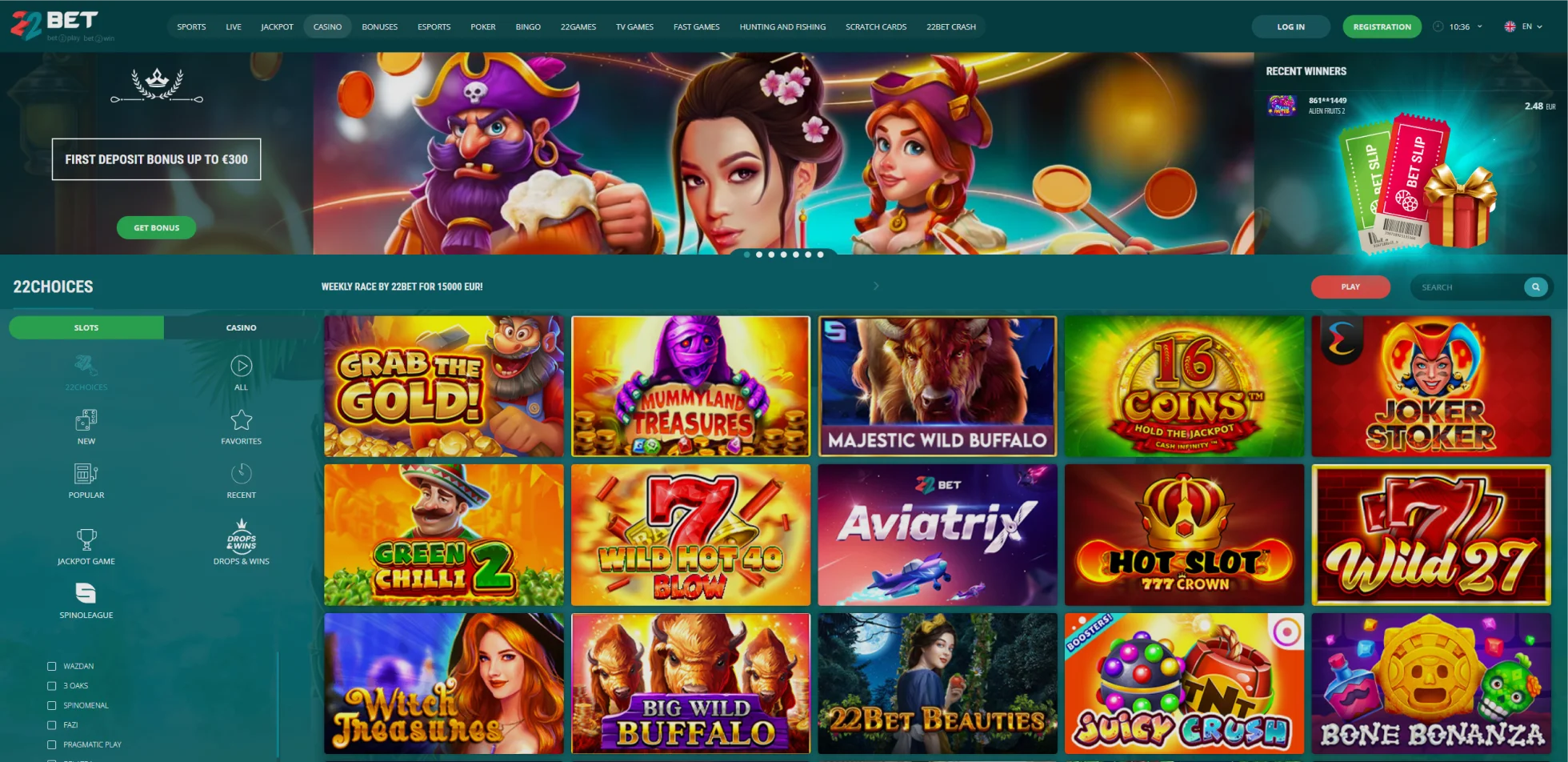 22Bet Jogos de Cassino